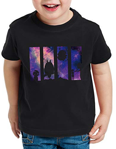 style3 Anime Cosplay Galaxy T-Shirt für Kinder Anime Cosplay Mononoke Schloss Chihiro Film, Größe:140
