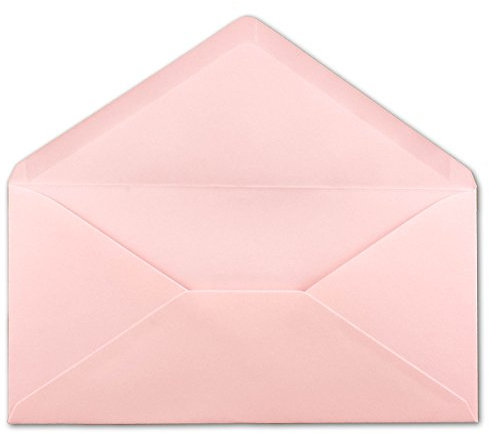 Glüxx-Agent 50 DIN Lang Briefumschläge Rosa 22 x 11 cm -120 g/m² Nassklebung Post-Umschläge ohne Fenster ideal für Weihnachten Grußkarten Einladungen
