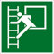 Fluchtwegschild - Notausstieg mit Fluchtleiter - Kunststoff - 20 x 20 cm