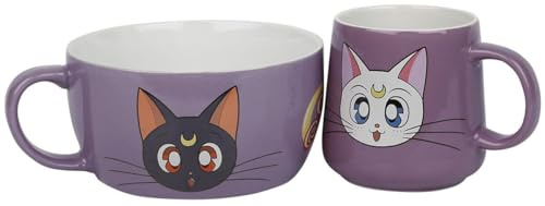 SAILOR MOON - Breakfast Set Mug + Bowl - Luna & Artemis