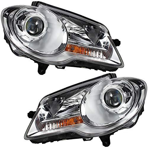 Diederichs Halogen Scheinwerfer Set Touran 11.06-12.08 H7/H7 mit Motor, Silber mit schwarzem Gehäuse, für Rechtsverkehr, Erstausrüsterqualität, mit Stellmotor für LWR