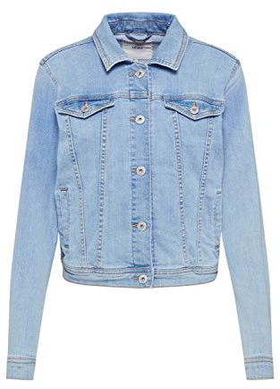 ICHI IHSTAMPE JA Damen Jeansjacke Denim Übergangsjacke mit Stretch und Knöpfen, Größe:40, Farbe:Light blue (19044)