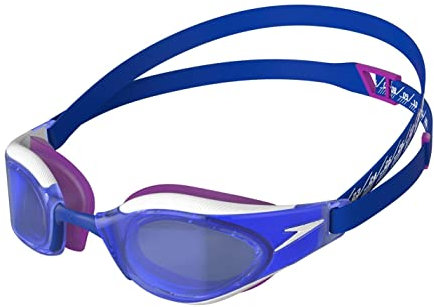 Speedo Unisex Fastskin Hyper Elite Swimming Goggles | Competitive Goggles | Performance Goggles | Training Goggles | Hydrodynamic, Blue Flame/Diva/White, One Size