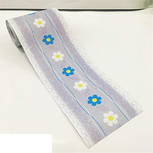 Tapetenbordüre selbstklebend PVC Sockelleiste Dekorative Bordüre Selbstklebende Home Bordüre Küche Badezimmer Wohnzimmer Lila Klee 10cm X 1000cm