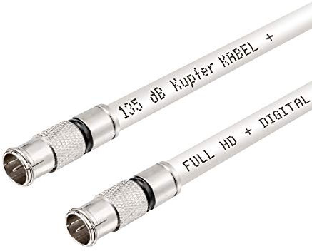 hb-digital Cavo satellitare da 0,5 m, con connettore rapido a compressione, nichelato, 135 dB, schermatura a 5 strati, in rame CU, cavo antenna coassiale Full HD TV 3D UHD Ultra 4K