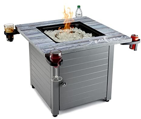 Relax Grey Gas-Feuertisch, quadratisch, 76,2 cm