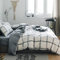 AShanlan Bettwäsche Kariert 140x200 Schwarz Weiß Microfaser Modern Karomuster Grau Weiß Wendebettwäsche Set mit Kissenbezug 70x90 cm Reißverschluss