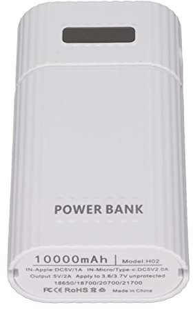 Shanrya 2X 21700 DIY Power Bank, 21700 DIY USB Power Bank Kit Profesional Universal Ligero para Tableta(Blanco)