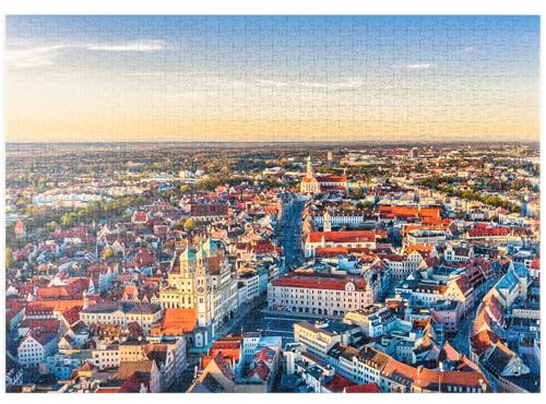 MyPuzzle Stadt Augsburg von Oben - Premium 1000 Teile Puzzle - MyPuzzle Sonderkollektion von Puzzle Galaxy