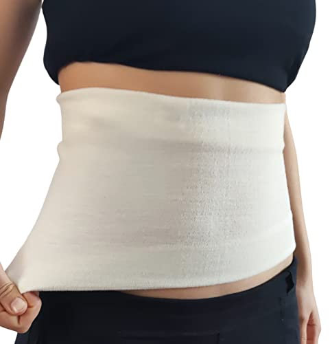 GYOUNG - Pancera laine bande élastique bande thermique taille abdomen lombaire réchauffant., Blanc, 5