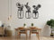 VAILLA ® 3 pezzi Fiori. Quadro moderno soggiorno, Decorazione 3D Murali in legno, Quadretti da parete in nero e oro, per muro salotto, camera da letto, Corridoio, casa, cucina