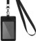cobee Porte badge en cuir synthétique avec cordon, 2 emplacements pour cartes d'identité avec cordon tour de cou amovible fenêtre transparente pour enseignants infirmières employés scolaires(vertical)