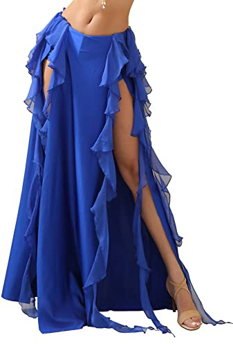 ROYAL SMEELA Bauchtanz Rock Chiffon Damen Schlitz Bauchtanz Röcke Lang