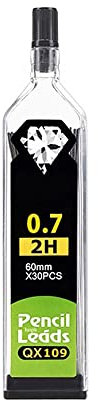 0.7mm 2H Bleistiftminen, Bruchfeste Bleistiftmine für Automatische und Mechanische Bleistifte 30 pro Tube, 1 Röhren (30 Stück)
