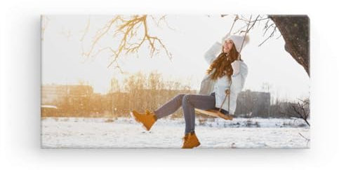 PICANOVA – Ihr Foto auf Leinwand 100x50 cm Laden Sie Ihr eigenes Bild auf Leinwand mit Holzrahmen hoch – Wanddekoration mit Ihrem Wunschmotiv – Personalisierter Kunstdruck Fotogeschenke