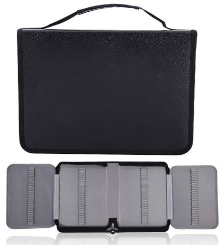 150 Slots Federmäppchen PU Leder Federmäppchen Große Kapazität Bleistiftbeutel Tragbar Skizzenkunst Bleistifttasche mit Mehreren für Aquarellstifte, Kosmetikpinsel, Schwarz