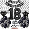 Schwarz 18. Geburtstag Dekoration, Luftballon 18. Geburtstag Deko, Schwarz Tortendeko 18 Jahre Junge, Deko 18. Junge Mädchen, Deko 18. Ballons