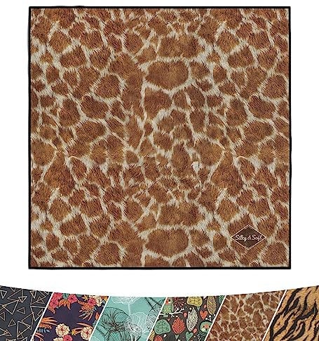 POPNWOW Mikrofaser Reinigungstuch, Brillenputztücher Optikerqualität 30x30cm, Microfiber Cleaning Cloths für Brille, Kamera, Objektiv, Handy, Tablet, Display, Glas (Magic Africa - Giraffe)