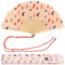 Fisura – Abanico original con estampado juvenil. Abanico de madera moderno y colorido. Medidas: 42,5 x 23 cm. Materiales: Madera y textil. (Helados, rosa)
