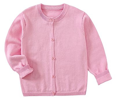 Yealoo Ragazze Cardigan Maglione in Cotone Bambina Bambini Scuola Uniforme Maglieria
