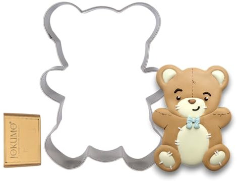 JOKUMO Cortador de galletas de oso de peluche de 4 pulgadas de forma grande – acero inoxidable 18/0