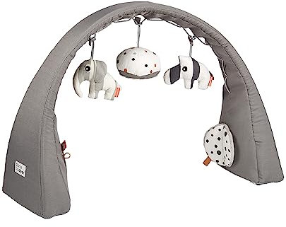 Done by Deer Activity Gym Deer Friends Grau - Red Dot Winner - Aktivitätsspielzeug Baby ab 0 Monate - DREI hängenden Spielzeugen zur sensorischen Stimulation und Entwicklung