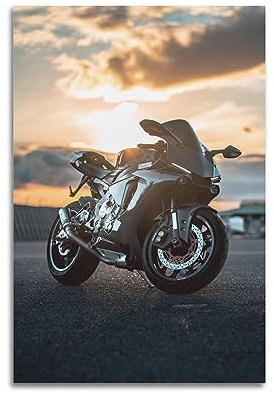 ECHUN Motorrad Poster R1 Sport Auto Dekorative Leinwand Wand & Kunst Bild Gemälde 30 x 45 cm