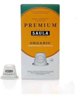 Café Saula Caja de 10 Cápsulas compostables café ecológico. Compatibles nespresso