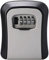 For Indoor Outdoor (BlackSilver)4 Digit Combination Lock Box, Key Safe Box with Shackle, Weatherproof Key Storage Lock Box, 5 Keys Capacity