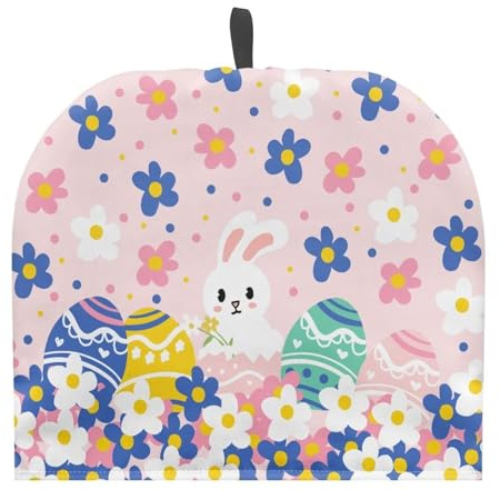 Annejudy Rabbit Eggs Print Insulated Teapot Cozy Portable Dust Proof Tea Pot Cover Insulation Keep Tea Milk Warm, Durable Teapot Cosy Breakfast Warmer for Home Table Festival Decor
