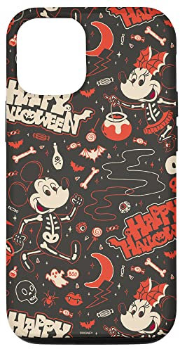 iPhone 14 Disney Mickey Mouse & Minnie Mouse Happy Halloween Skeletons Case
