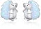 TANGPOET Igel Ohrringe Geschenke für Damen Frauen Mädchen Silber 925 Opal Ohrstecker Niedlicher Igel Tier Schmuck Hedgehog Earrings für Kinder