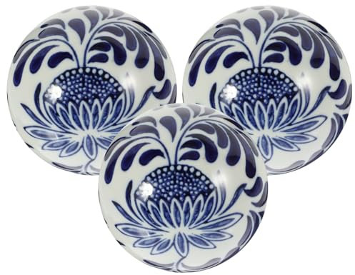 Cabilock Floating Ceramic Balls 3 Pack Decorative Sphere for Home Garden Fish Tank Random Style