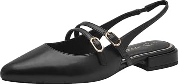 Marco Tozzi Damen Ballerinas weiches Feel Me Fußbett weiches Innenfutter Vegan Spitz