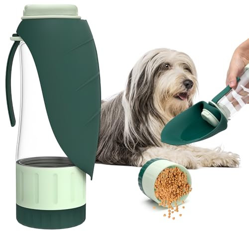 Gourde 2 en 1 pour chien - Pour les déplacements - Petite bouteille d'eau pour chien - Pour les déplacements - Pour la vie quotidienne, le camping, les voyages