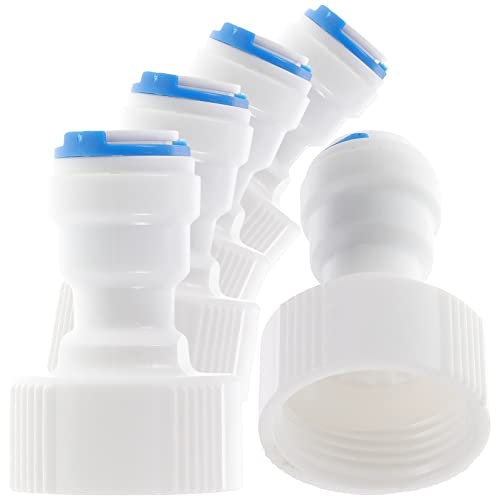 PHENOFICE Set Da 5 Raccordi Idraulici Rapidi Per Depuratore Acqua - Adattatore Npt Da 3/4 a 3/8 - Accessori in Plastica Per Tubo Acqua Interni Bianchi