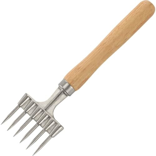 Glixoft Eispickel, Eismeißel Aus Edelstahl Holzgriff, Sechszahniger Eispickel Zum Entfernen Von EIS, Zerkleinert, Für Bars, Küchen, Picknicks, Camping