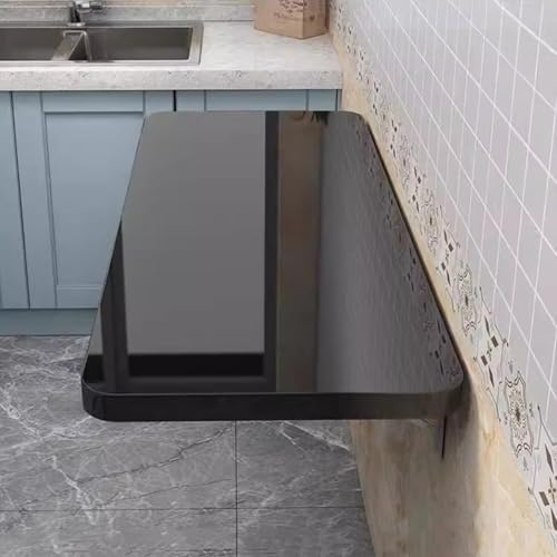 XINGWANGG Klappbarer Wandtisch,Schwimmender Schreibtisch Esstisch Wandklapptisch,Klapptisch Klappschreibtisch,Wandtisch für Küche,Wohnzimmer,Balkon,Länge x Breite (Schwarz,40cm x 30cm)