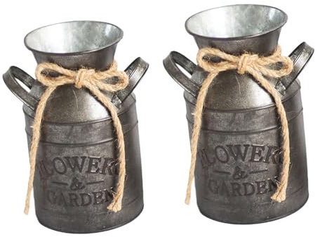 ULDIGI Iron Flower Pot American Style Home Decorative Pot Milk Iron Sheet Flower Container for Garden