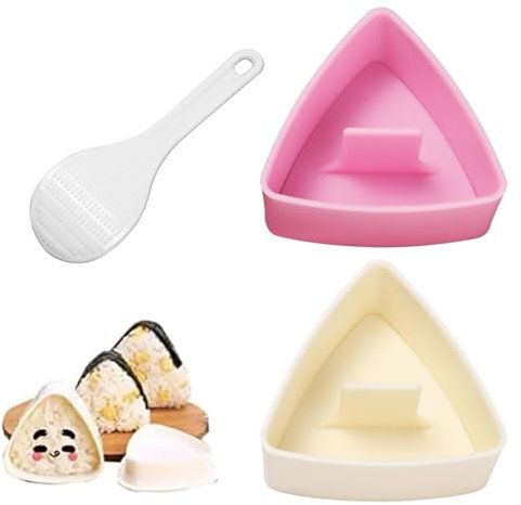 Hebterrka 2er Onigiri Form Dreieck, Pack Große Reisbällchen Form Sushi-Maker, Japanischer Reiskocher für Kinder Bento Box