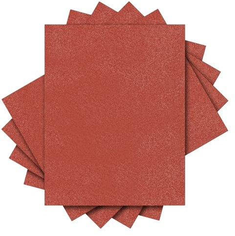 sourcing map 5PCS Glitter HTV Heat Transfer Vinyl Sheets, 12 x 10 Inch True Red Glitter Iron on Vinyl for T-Shirts DIY Heat Vinyl Design Easy to Cut & Weed