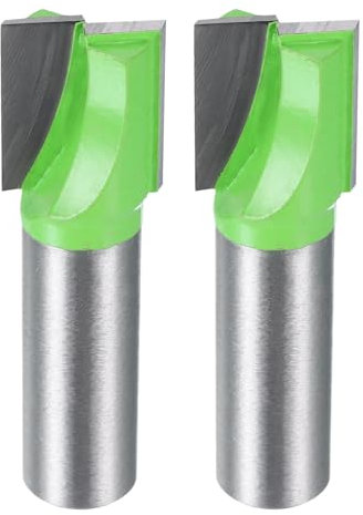 sourcing map Lot de 2 fraises de nettoyage du fond avec tige de 1,27 cm en carbure de tungstène pour rabotage CNC pour aplatissement des dalles de travail du bois, diamètre 17 mm, profondeur 20 mm