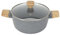 COOK CONCEPT, KC25391, Faitout en Aluminium forgé 24 cm avec poignées Effet Bois, idéal pour mijoter et Cuire, Design élégant Gris et Marron, Facile à Nettoyer, Compatible Induction