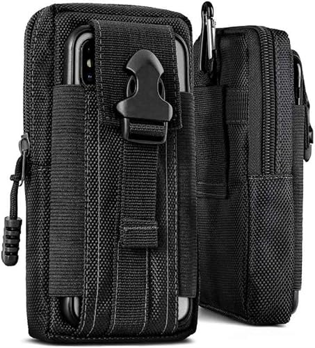 ONEFLOW Survival Case für Nubia Z60 Ultra Handy Gürteltasche aus Nylon mit Karabiner, Taktische EDC Tasche mit Gürtel Halterung, Etui Handyhülle Outdoor Handytasche, Schwarz