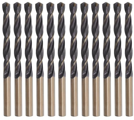 Misuyue 12pcs Metal Drill Bits, 6.5mm HSS Carbide Twist Drill Bit Sets | Wood Drill Bits for Metal Stainless Steel Aluminum Alloy