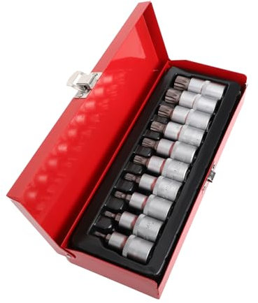 Homoyoyo 10st Pneumatische Hülsenkombination Buchse Ratsche Schlüssel Gestell Pentagon Metallsteckdosenkombination Dreifach-vierkantfassung Aus Metall Chrom-vanadium-stahl Silver