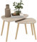 HOMCOM Lot de 2 Tables Basses gigognes Design scandinave Pieds en Bois et Plateau en Bois, Aspect Naturel