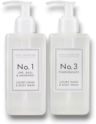 2x Hotel - Collection - Aldi | No. 1 Lime, Basil & Mandarin & No. 3 Pomegranate | Luxury Hand & Body Wash | 250mL Each