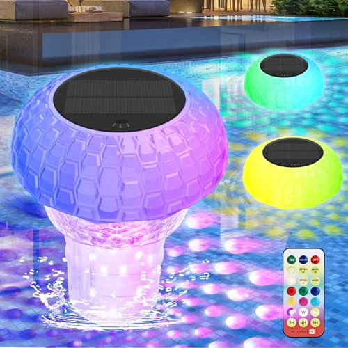 GHWMYD Dosierschwimmer Pool mit Solar Lichter, Schiffchen Schwimmender Chlorspender mit Fernbedienung, Tastersteuerung Pool Chlor Dosierer groß Für Alle Tabs Und Chlortabletten, Einstellbare Freigabe