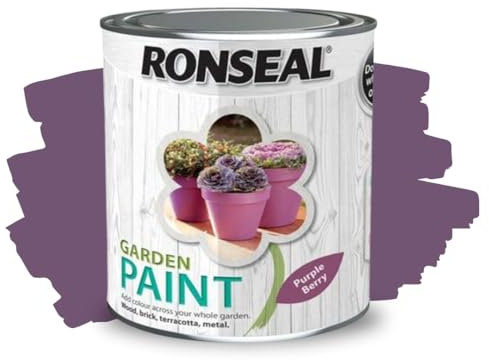 ARUUJ - Garden Paint, Fence Paints, Weather Resistant Outdoor Matt Paints, Water Based Paint For Sheds, Metal, Terracotta, Easy to Apply, Long-Lasting Colour & Protection (Purple Berry, 2.5L)